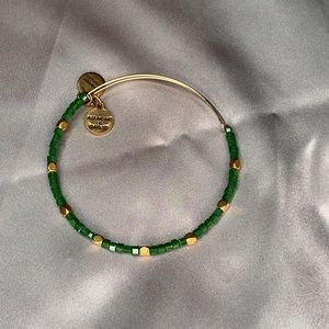 Alex and Ani Green and gold beaded bracelet